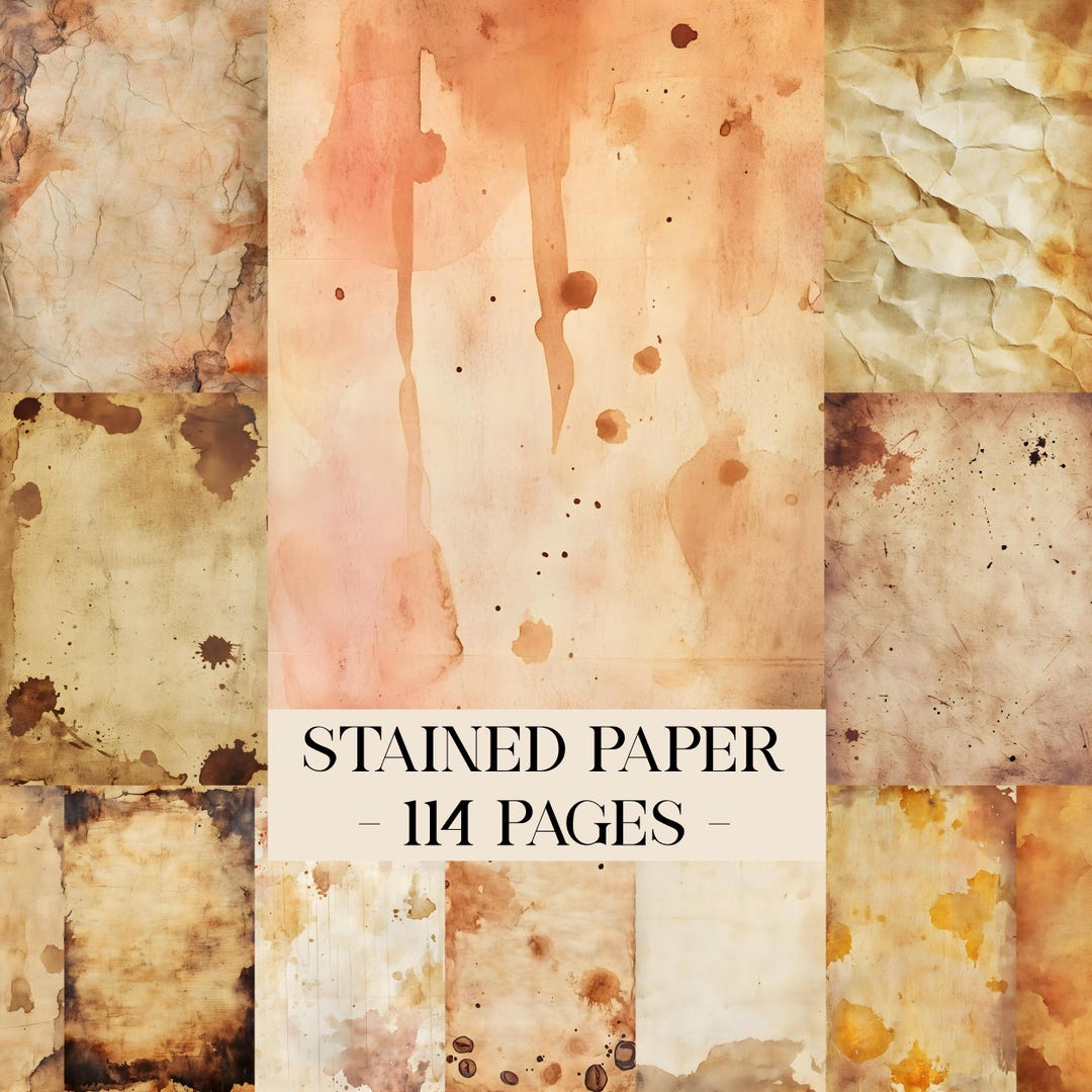 Coffee Stained Paper, Tea Stained Paper, Grunge Paper Kit, Aged Paper ...