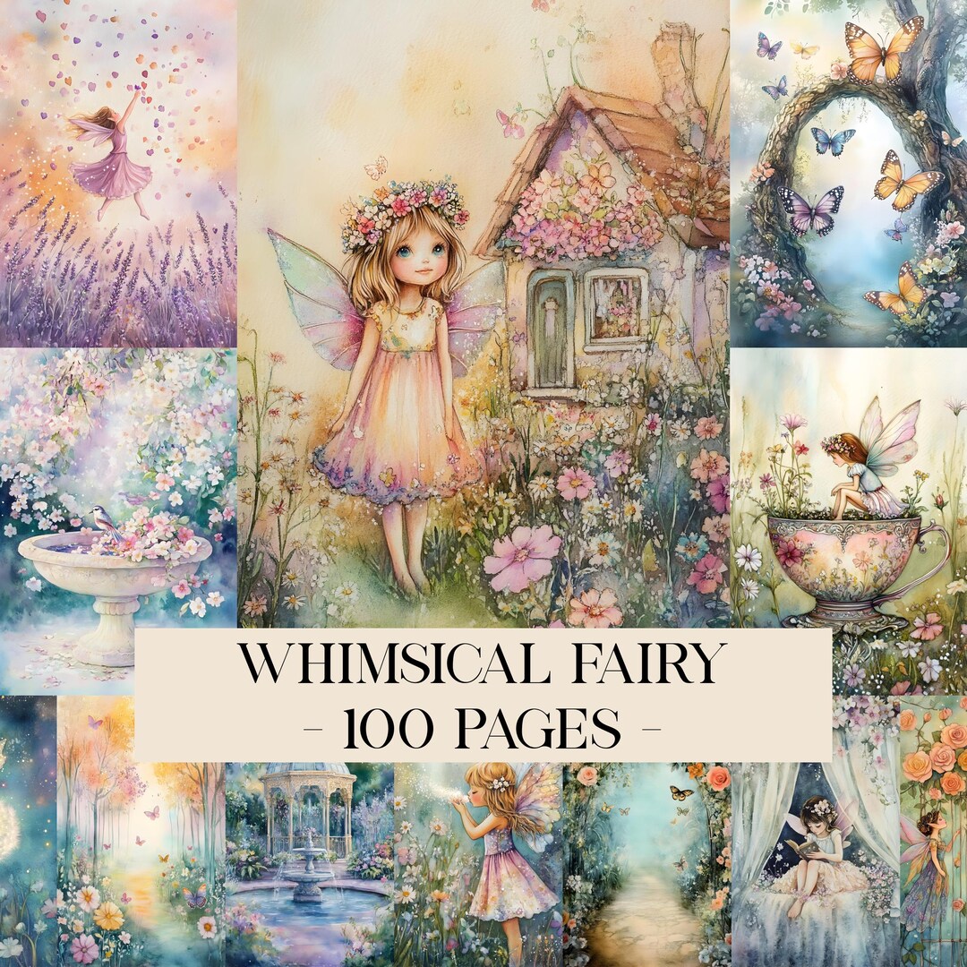 Fairy Garden Junk Journal Pages, Fairy Journal Kit, Spring Ephemera ...