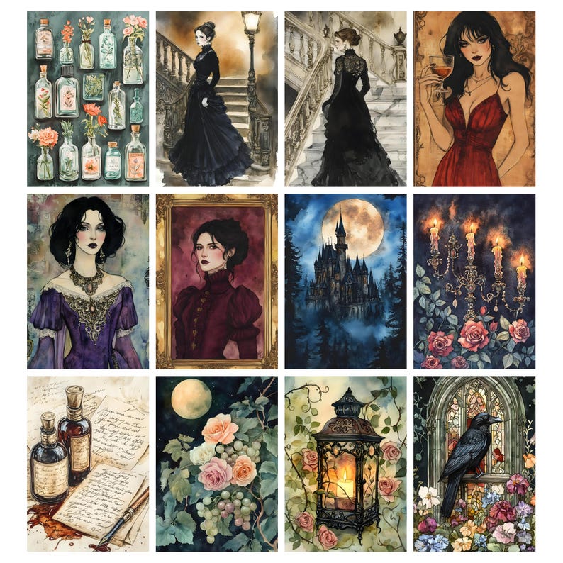 Haunted Library Junk Journal Printable Kit Gothic Victorian Ghosts Dark ...