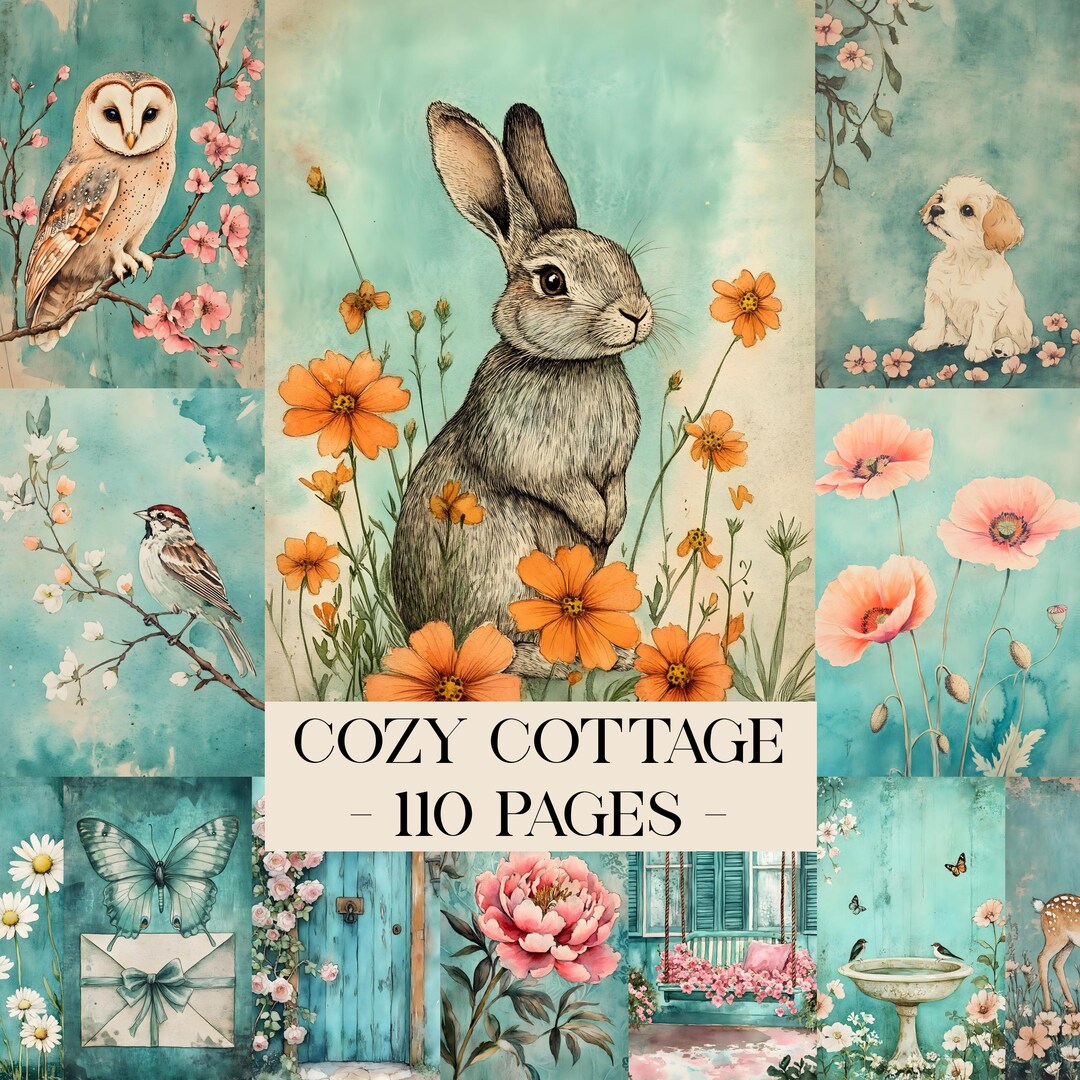 Cozy Cottage Junk Journal Pages, Cottagecore Journal, Shabby Chic ...