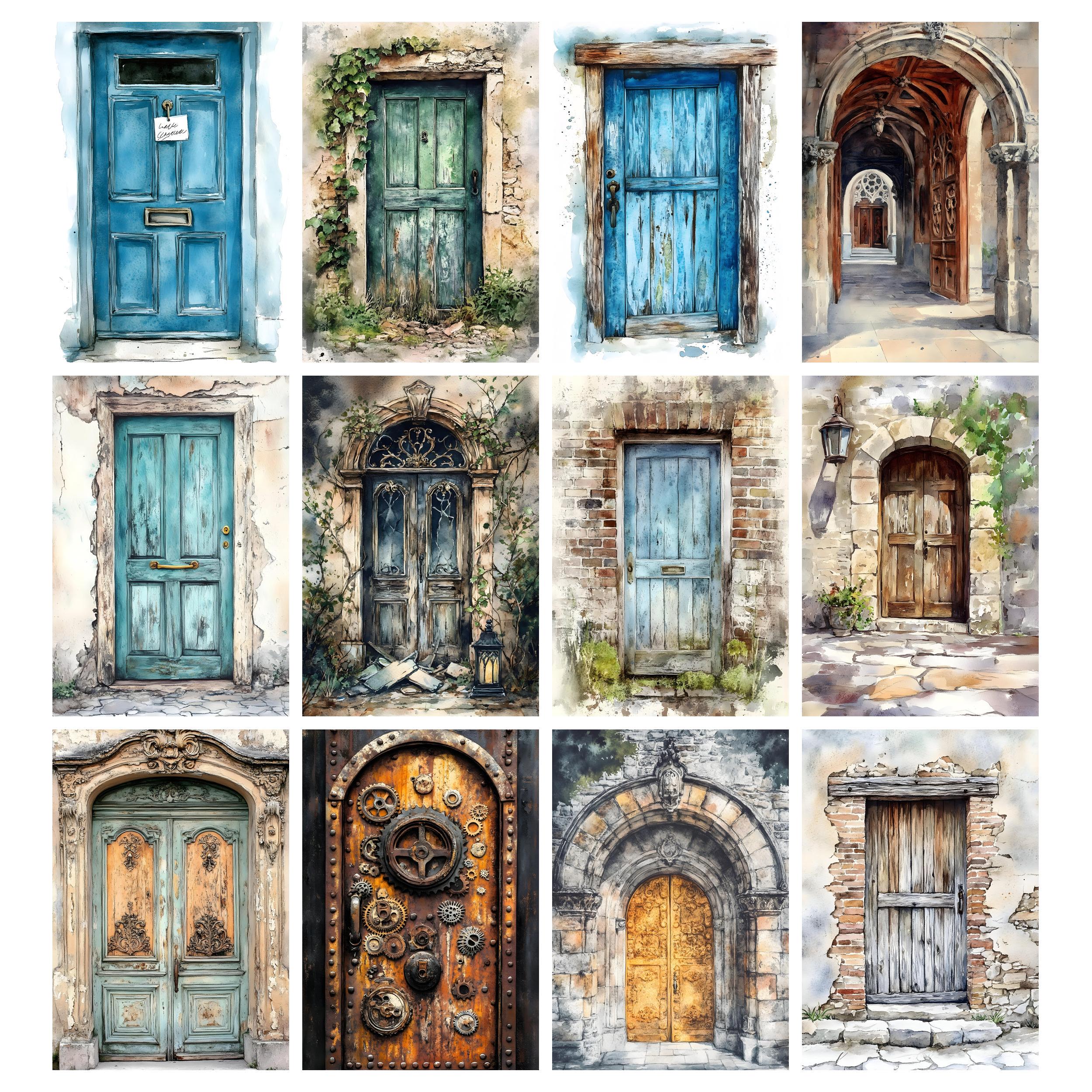 Rustic Vintage Doors Printable Junk Journal Kit Grunge Ephemera Antique ...
