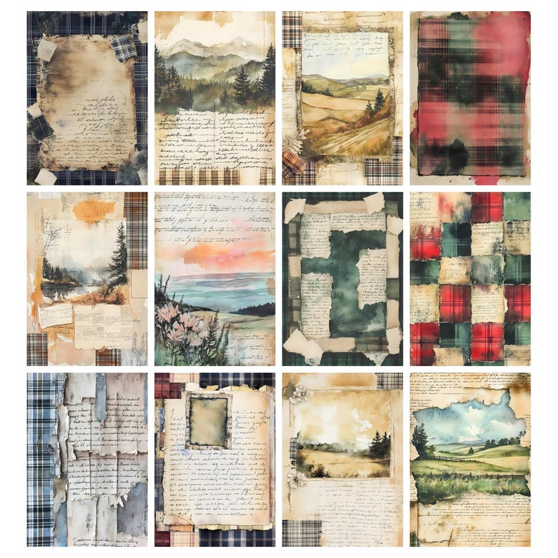 Scottish Highlands Junk Journal Pages, Scotland Highlander Paper ...