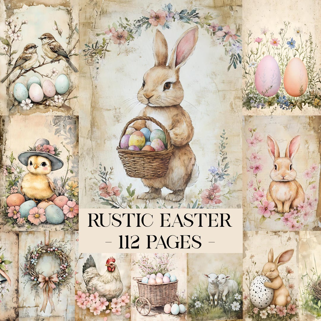 Rustic Easter Junk Journal Pages, Spring Junk Journal Kit, Vintage ...