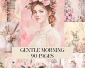 Gentle Morning Junk Journal Kit, Victorian Journal, Scrapbook Printable, Vintage Ephemera, Printable Paper, Digital Collage Instant Download