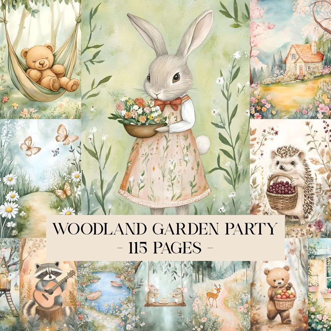 Enchanted Forest Junk Journal Pages, Printable Collage Sheet, Digital ...