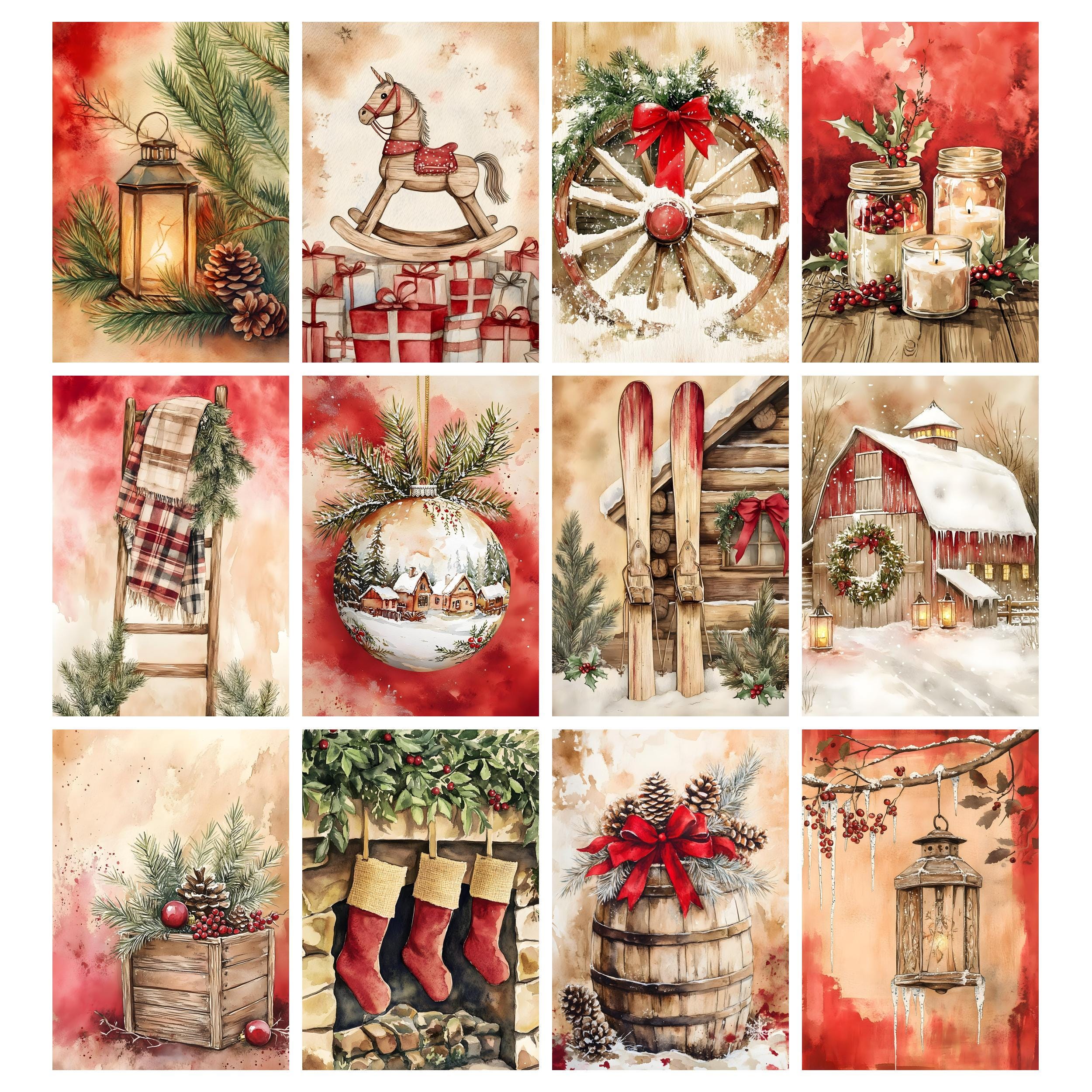 Rustic Christmas Junk Journal Kit, Cozy Winter Printable Pages, Merry ...