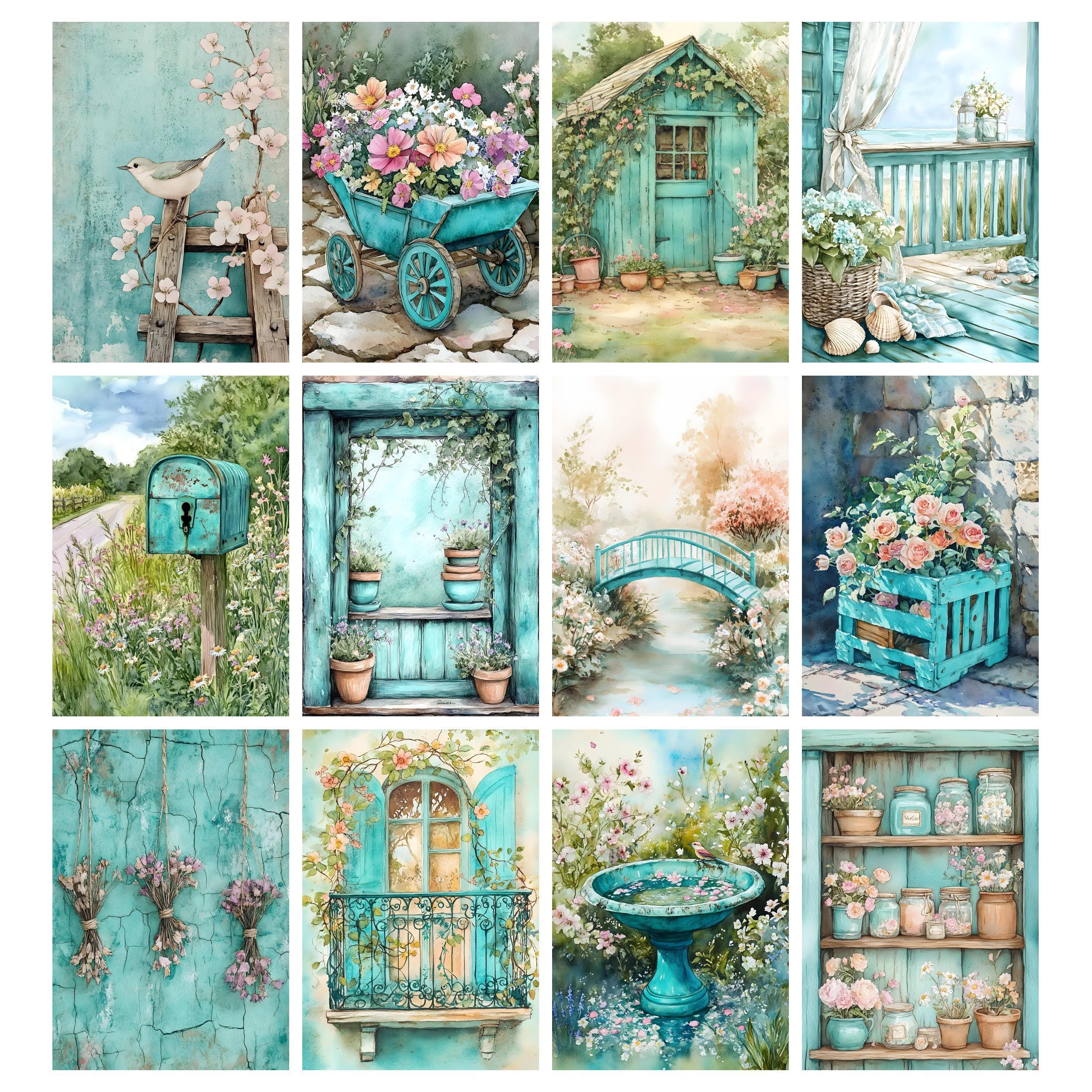 Cozy Cottage Junk Journal Pages, Shabby Chic Papers, Cottage Ephemera ...