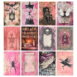 Rosa Halloweenkonst, Nyckfull Efemera, Skräpjournal, Gotiska Halloweensidor, Utskrivbar Häxkonst Clipart, Skuggornas Bok, Spöklik Säsong bild 6