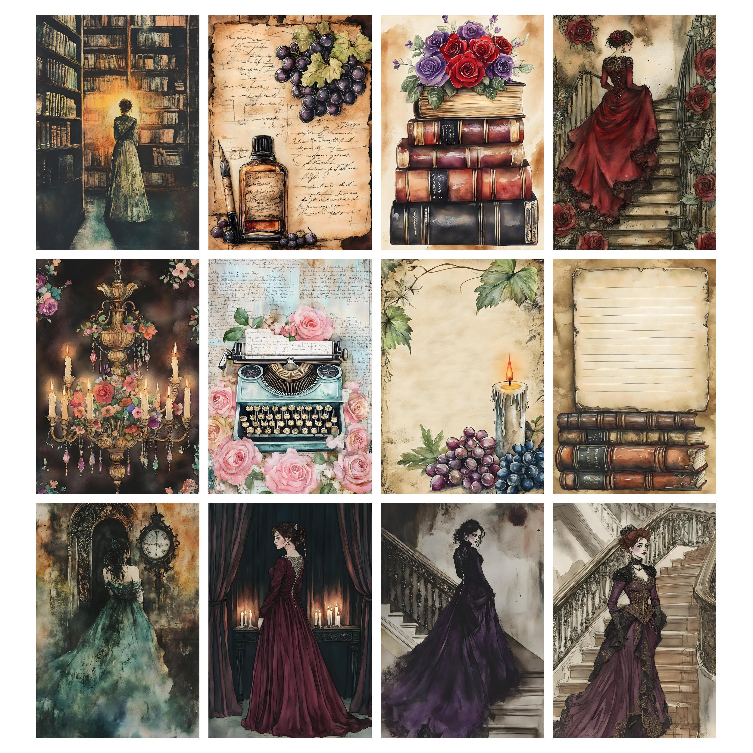 Haunted Library Junk Journal Printable Kit Gothic Victorian Ghosts Dark ...
