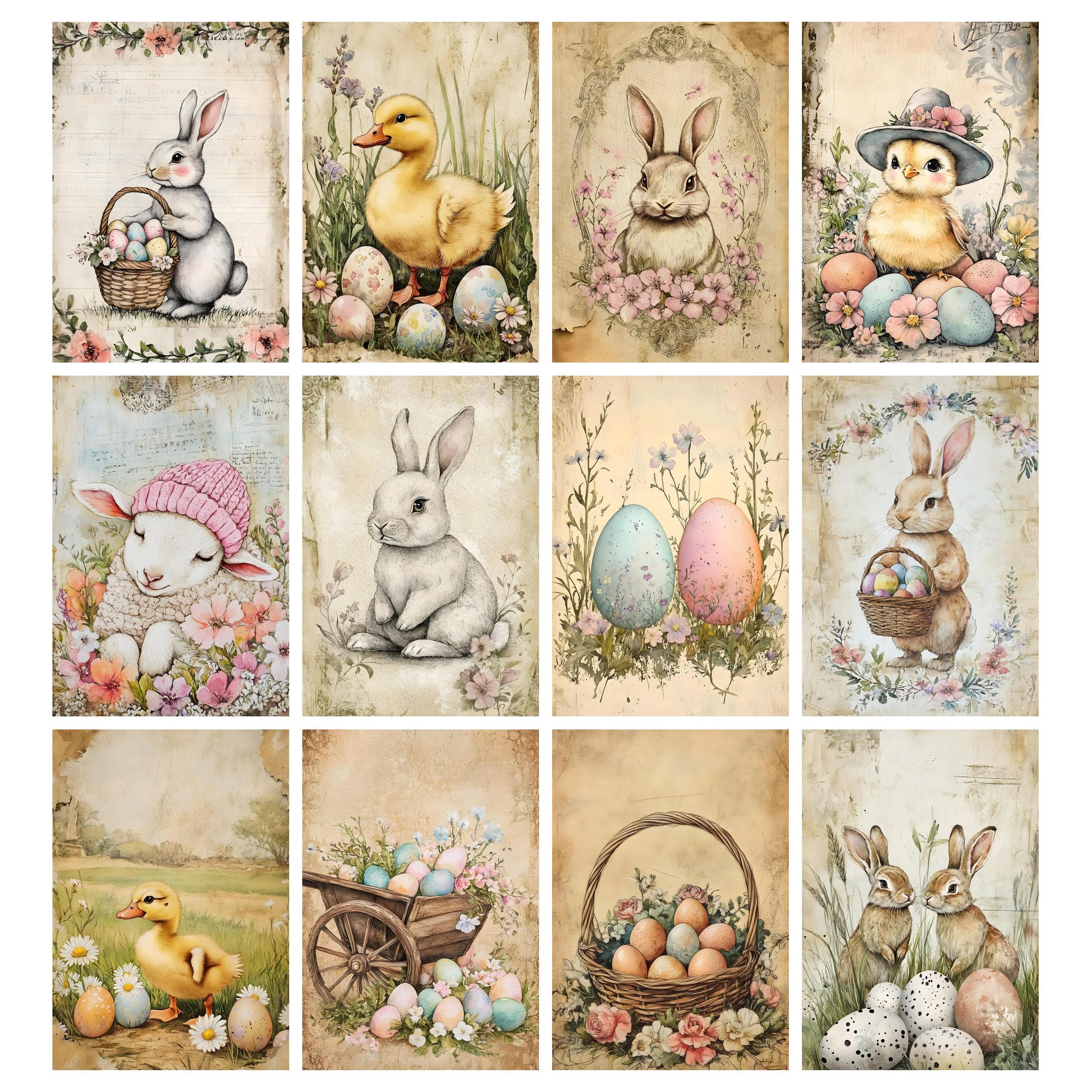Rustic Easter Junk Journal Pages, Spring Junk Journal Kit, Vintage ...