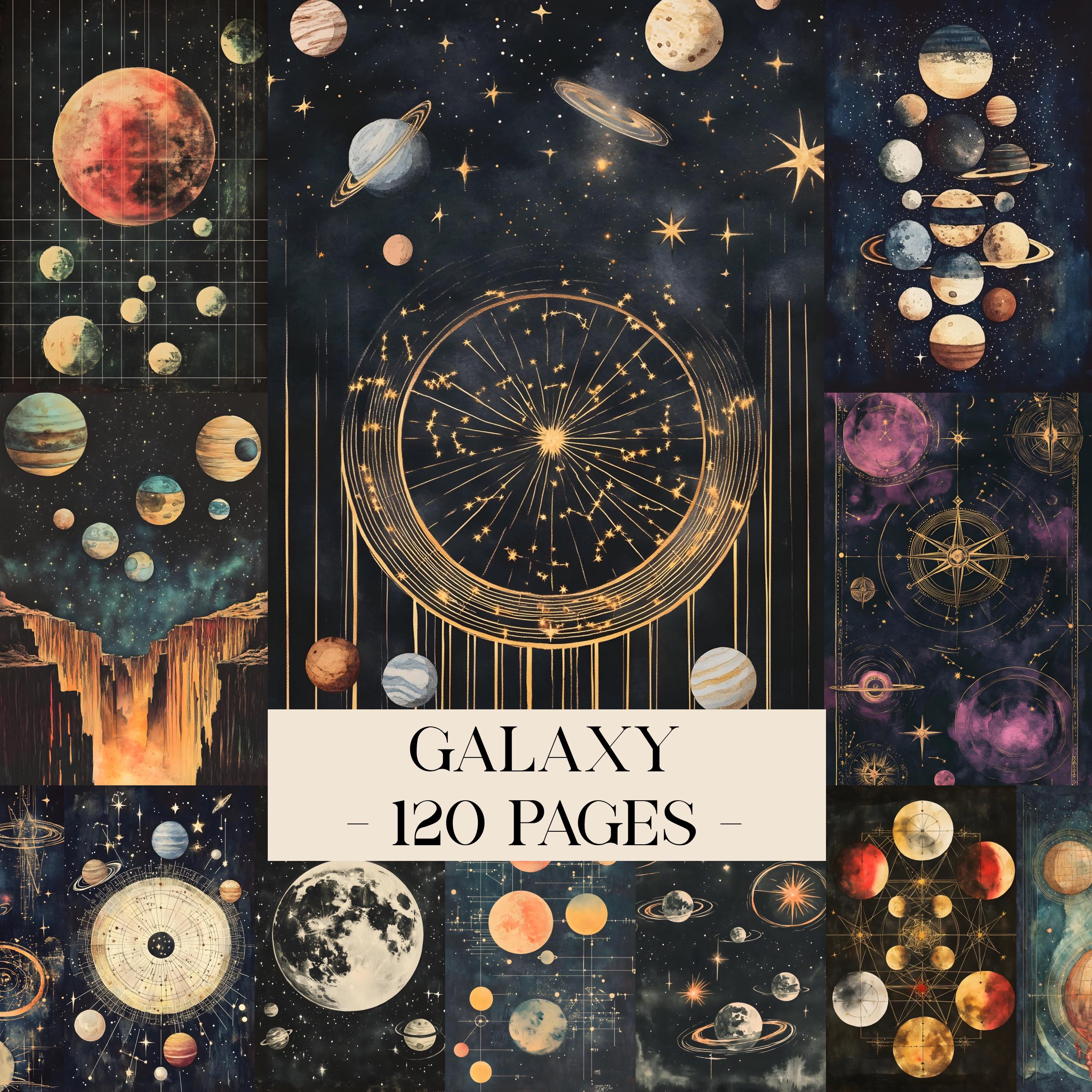 Printable Galaxy Junk Journal Kit, Starry Night Digital Papers, Outer ...