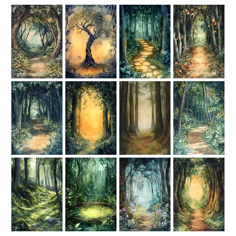Enchanted Forest Junk Journal Pages, Fantasy Junk Journal Kit, Dark ...
