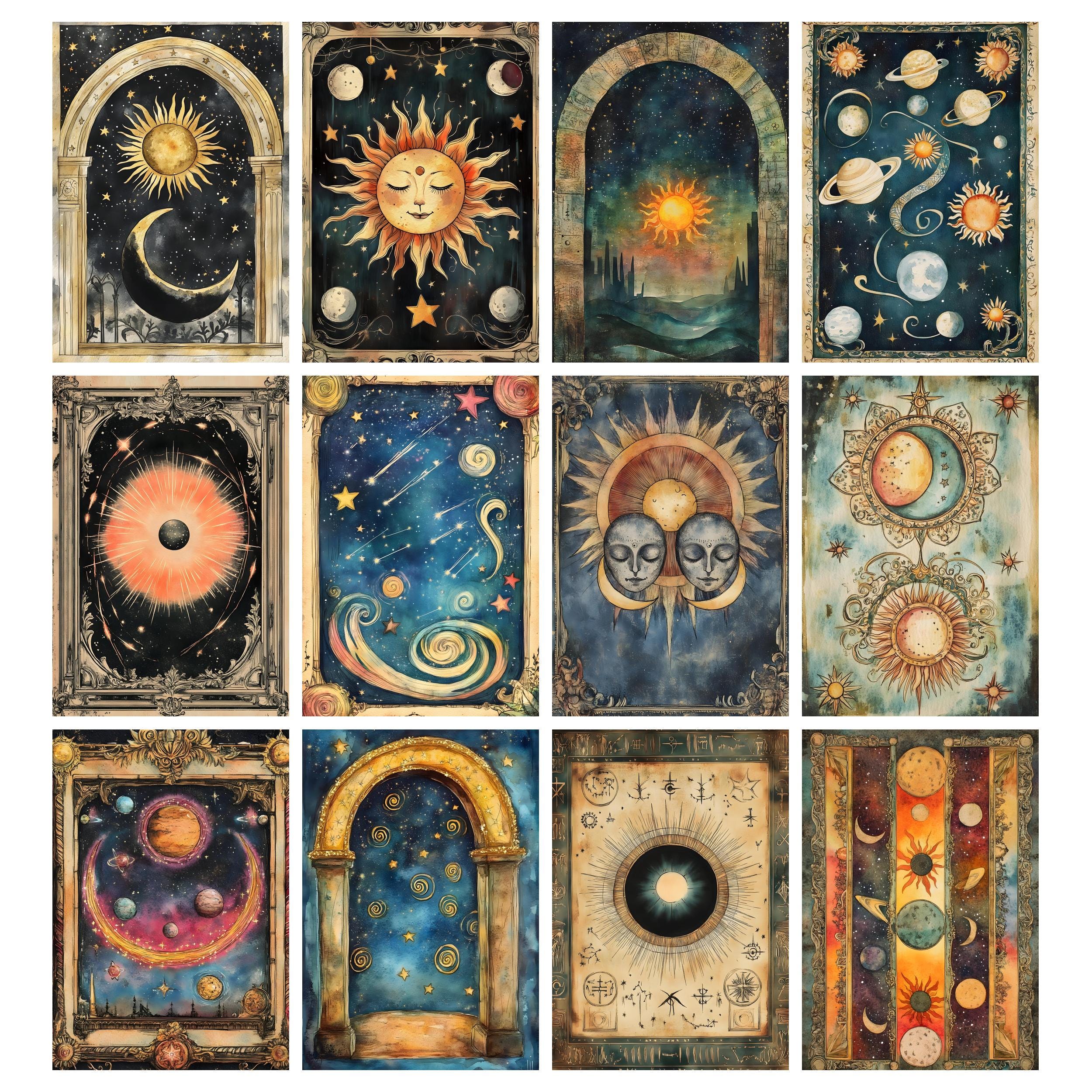 Celestial Writing Pages Junk Journal Kit Vintage Sun Moon Star Journal ...