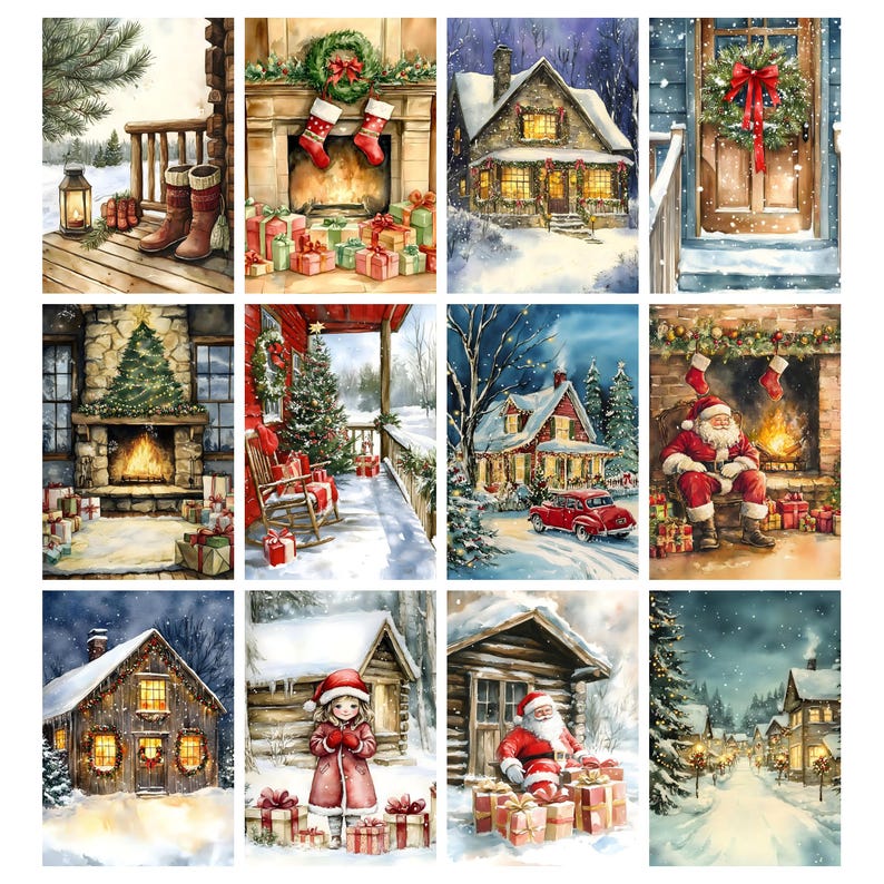 Farmhouse Christmas Junk Journal Kit, Rustic Christmas Printable Pages ...