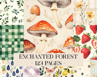 Enchanted Forest Junk Journal Pages, Printable Collage Sheet, Digital ...