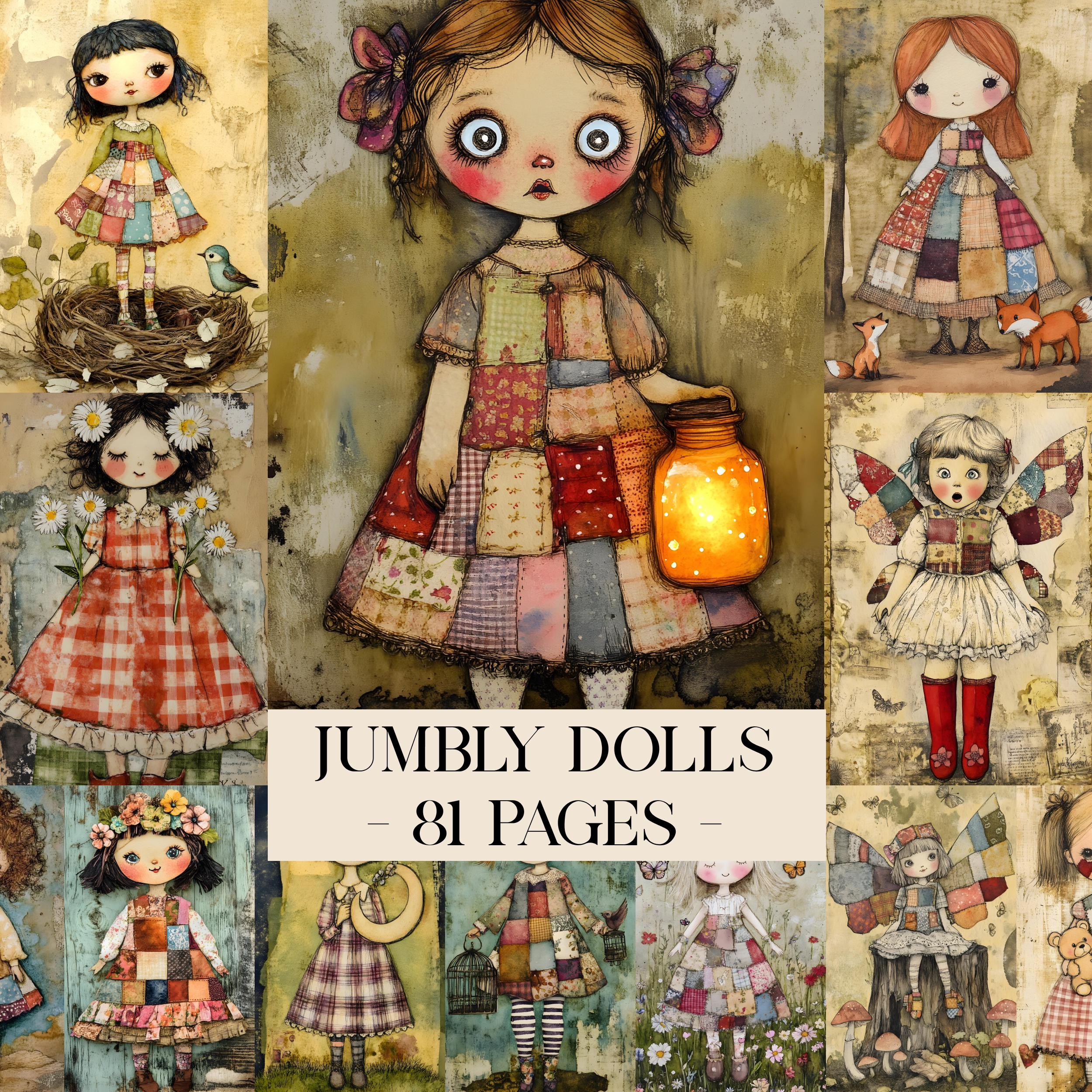 Jumbly Dolls Digital Journal Kit, Grunge Printable Dolls, Printable ...