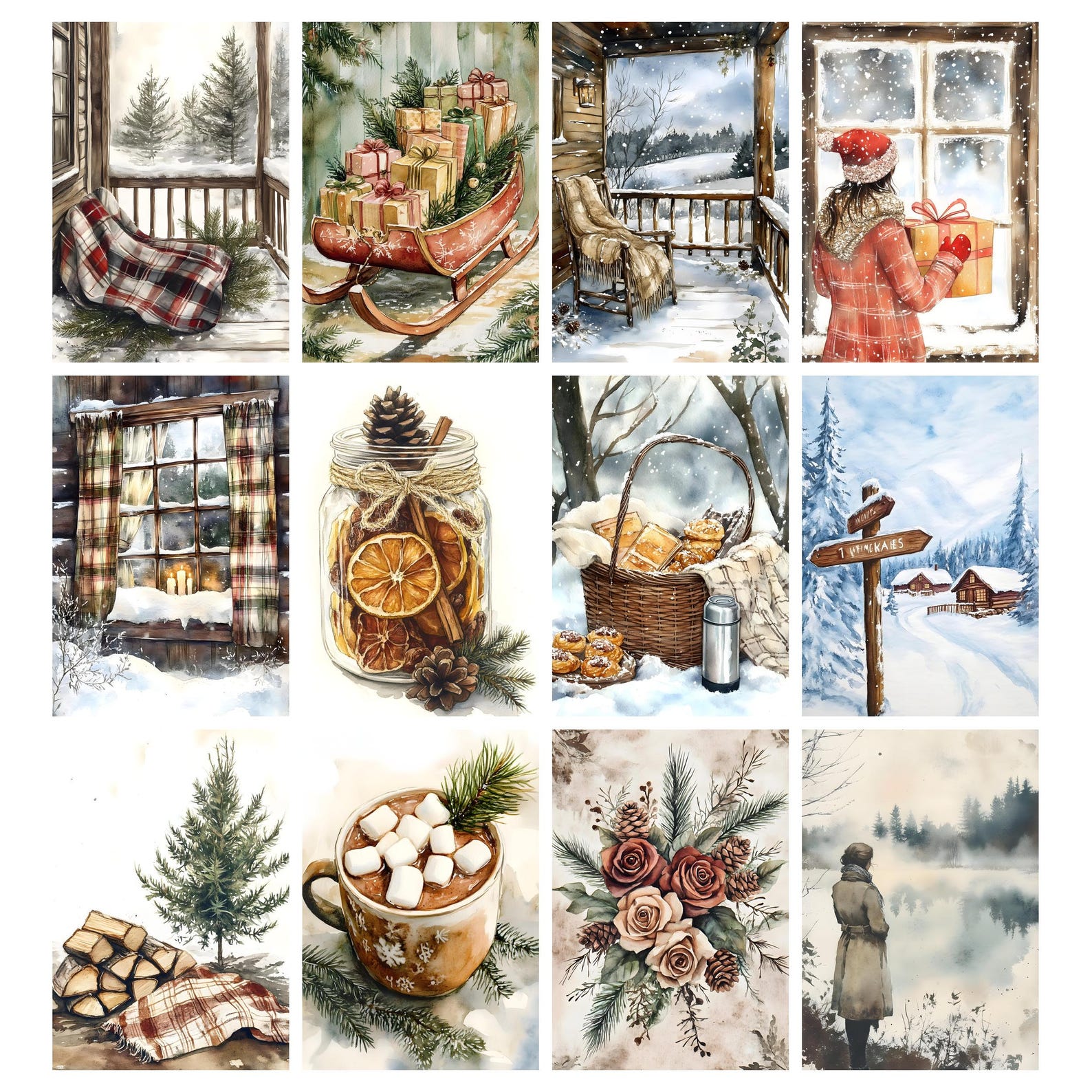 Rustic Winter Junk Journal Pages, Christmas Journal, Winter Ephemera ...