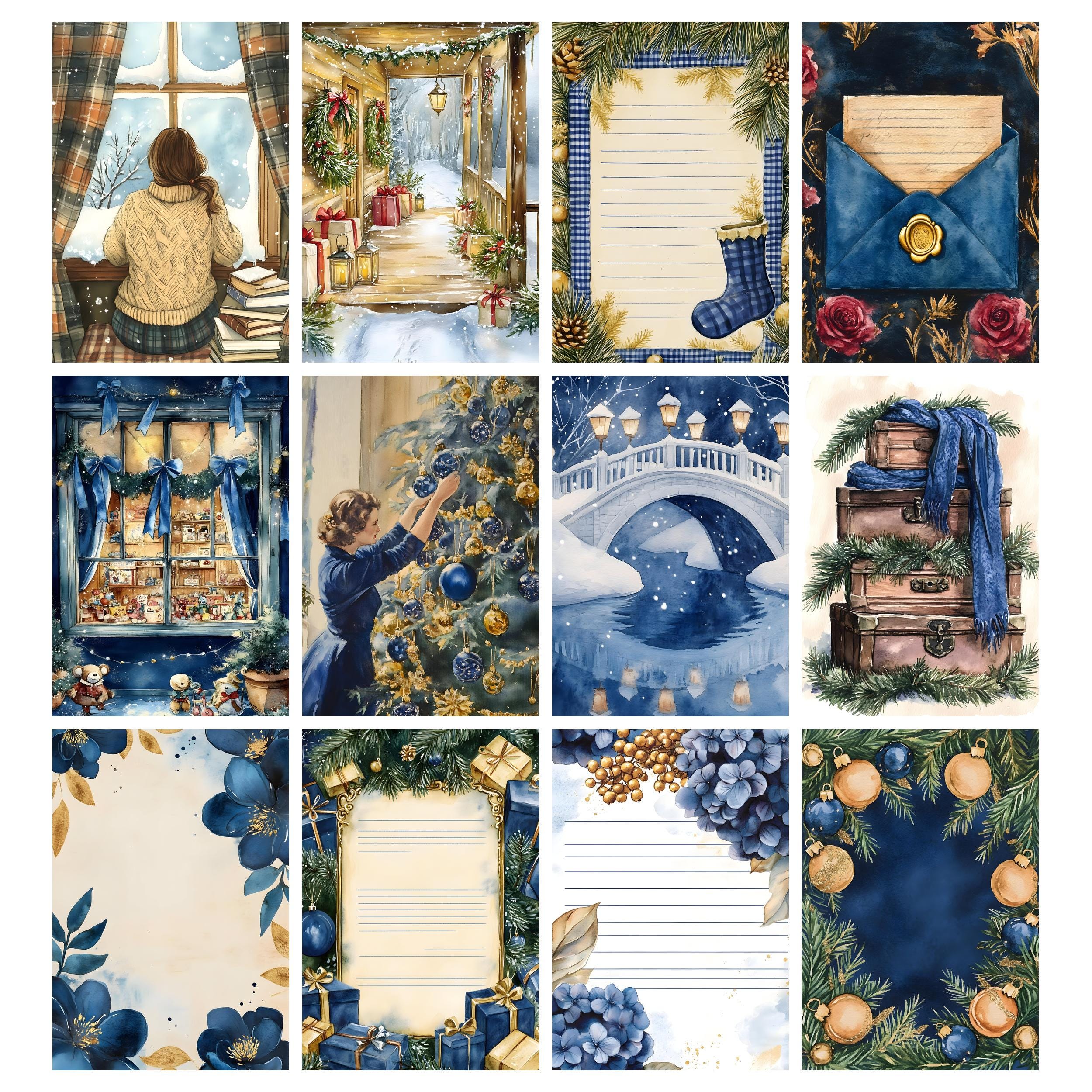 Cozy Winter Junk Journal Kit, Printable Winter Digital Papers, Vintage ...