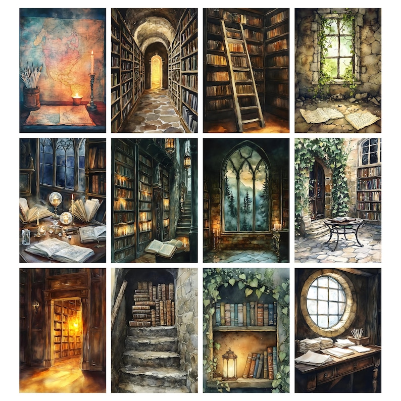 Dark Academia Junk Journal Pages, Gothic Library Junk Journal Kit ...