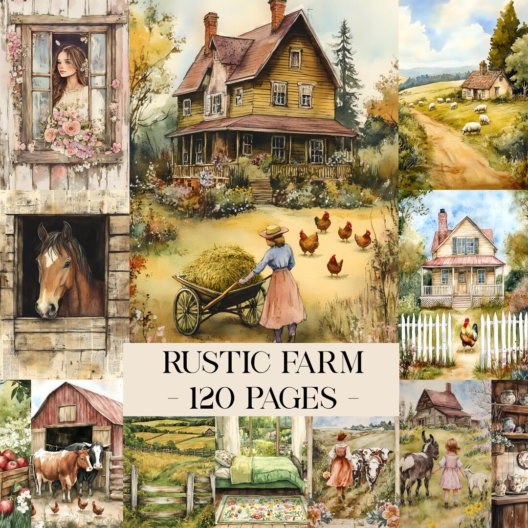 Digital Printable Spring Junk Journal Kit, Rustic Farm Vintage ...