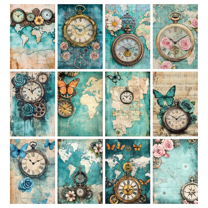 Steampunk Junk Journal Pages Digital Industrial Paper Victorian ...