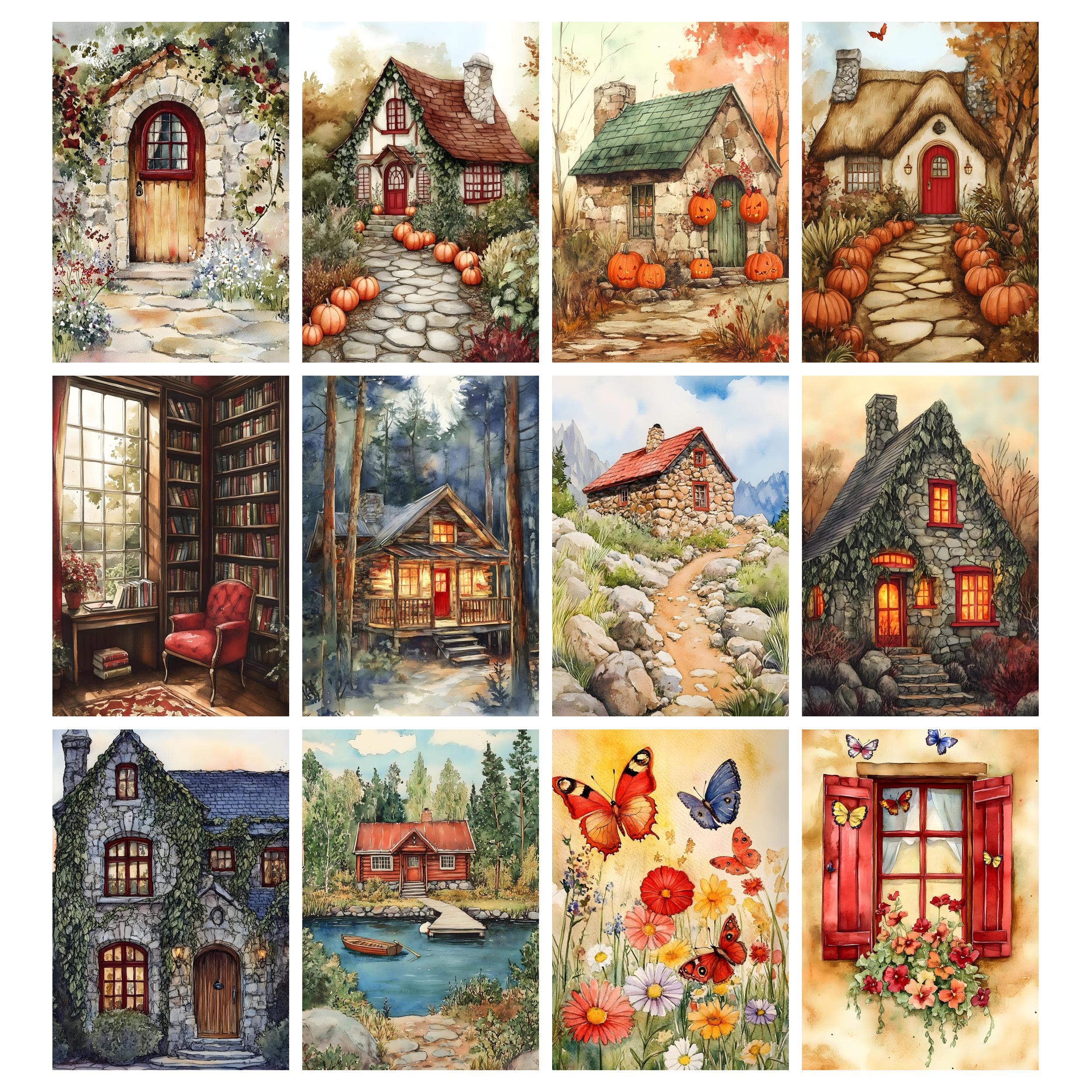Quaint Cottage Junk Journal Pages, Cozy Cottagecore Aesthetic, Vintage ...