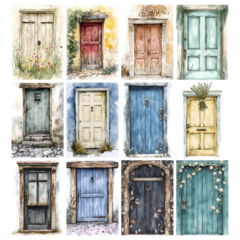 Old Doors Junk Journal Pages Rustic Vintage Doors Printable Junk ...
