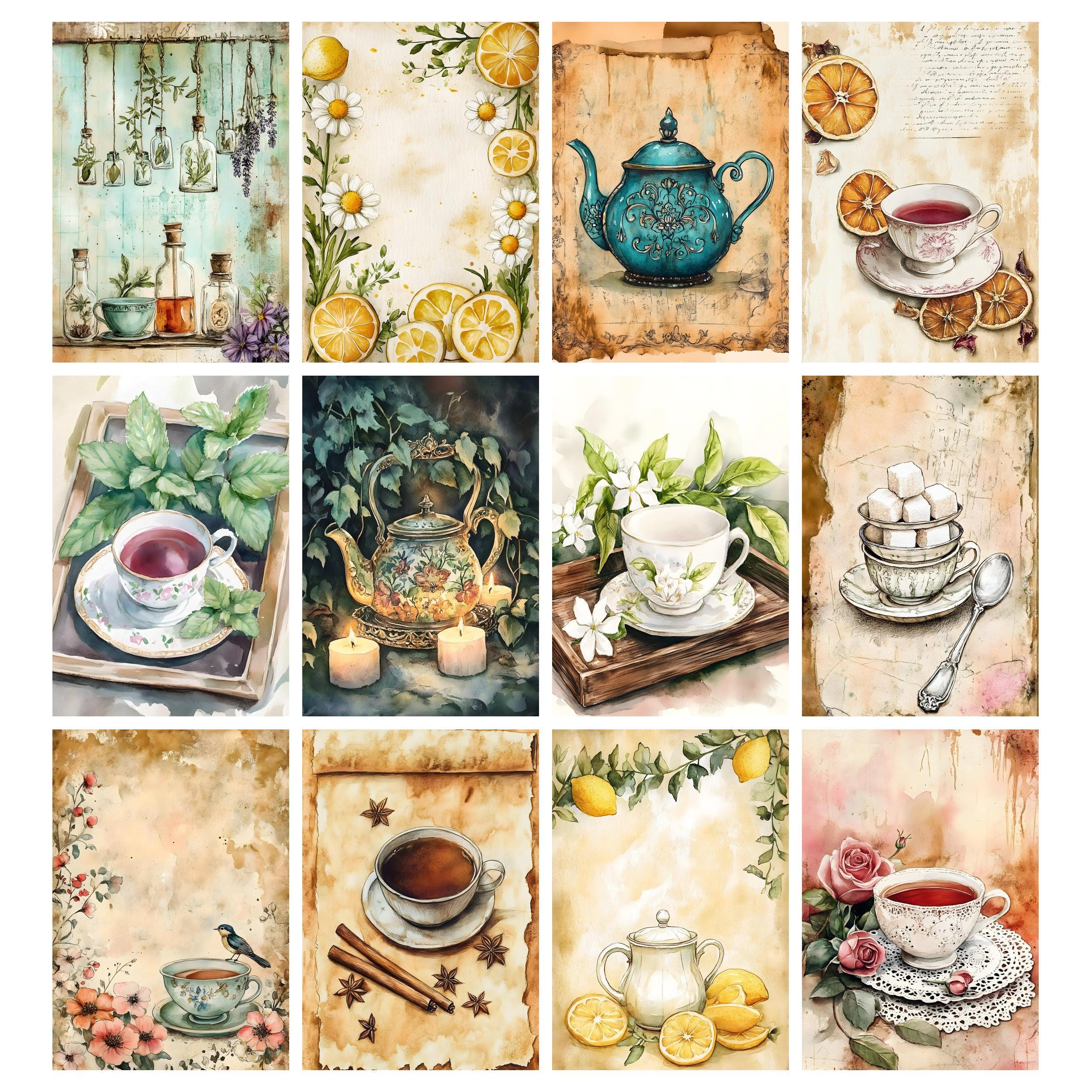 Tea Time Junk Journal Printable Kit Tea Party Digital Download Vintage ...