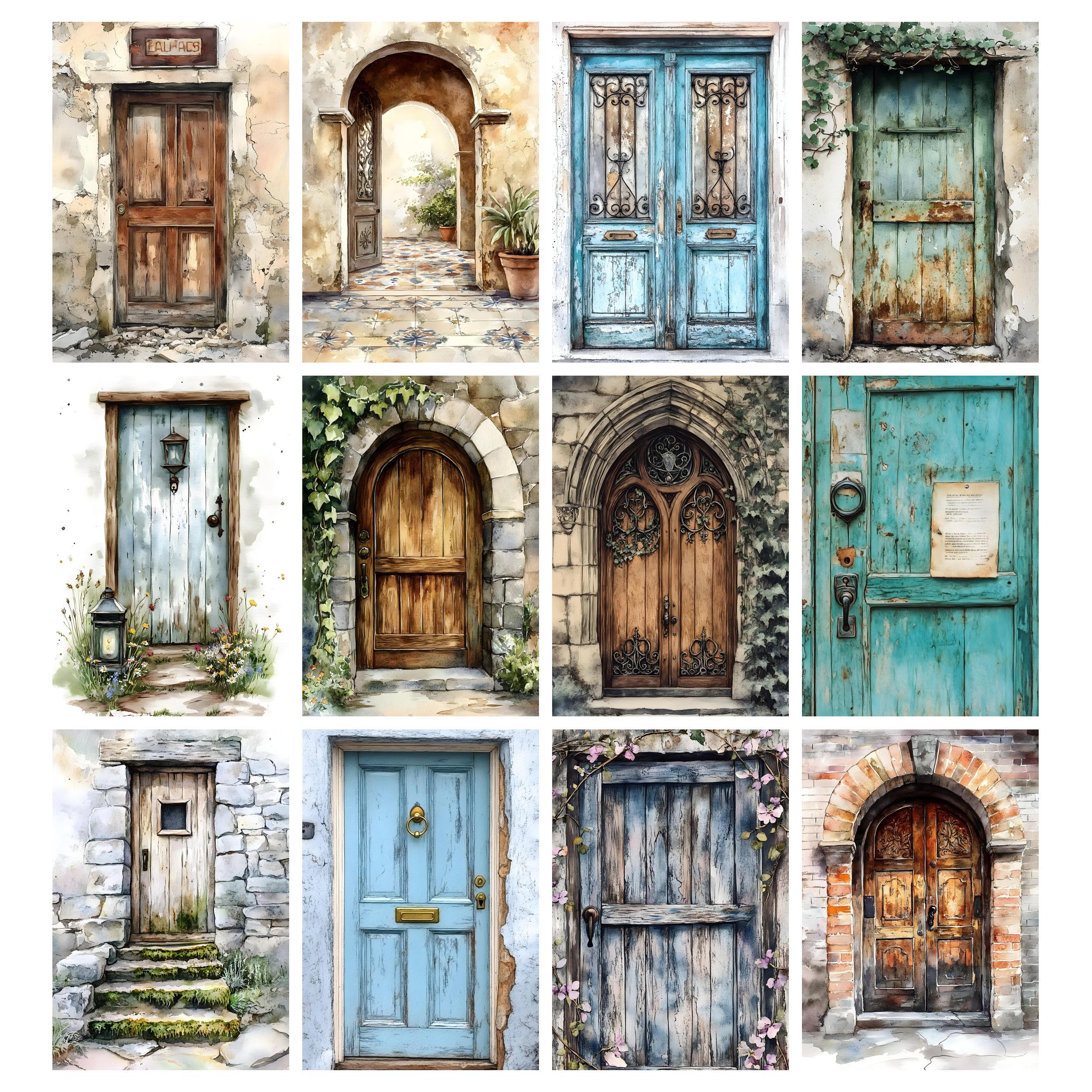 Rustic Vintage Doors Printable Junk Journal Kit Grunge Ephemera Antique ...