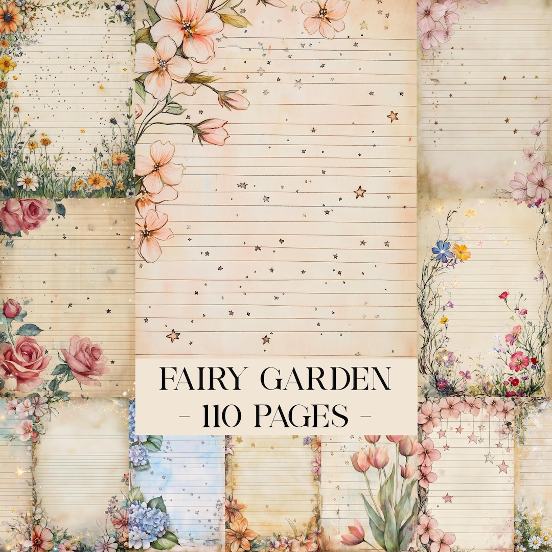 Fairy Garden Junk Journal Pages, Fantasy Junk Journal Kit, Floral ...