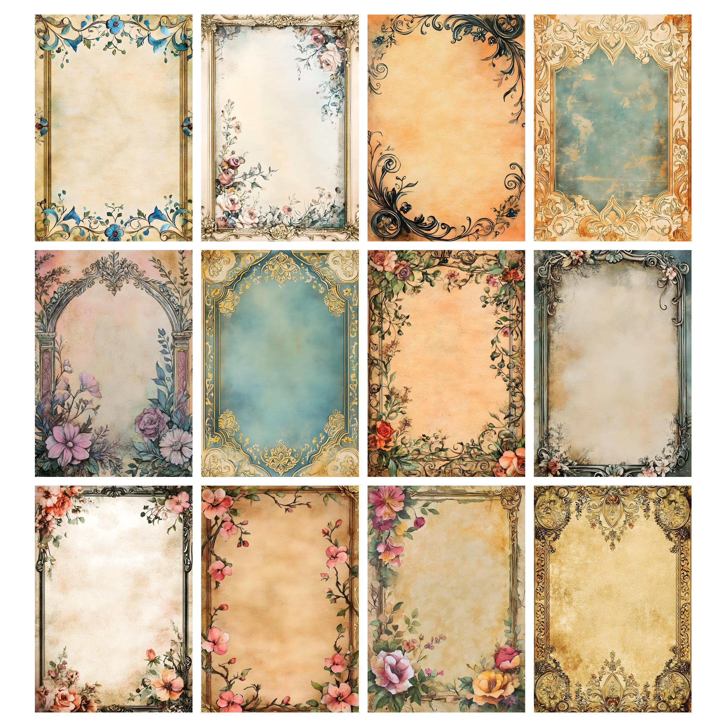 Brown Manuscript Pages Antique Junk Journal Pages, Illuminated ...