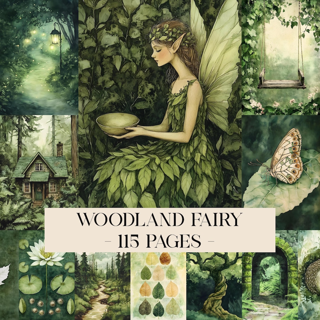 Woodland Fairy Junk Journal Pages, Enchanted Forest Printable Pages ...