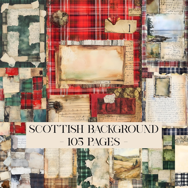 Scottish Highlands Junk Journal Pages, Scotland Highlander Paper ...