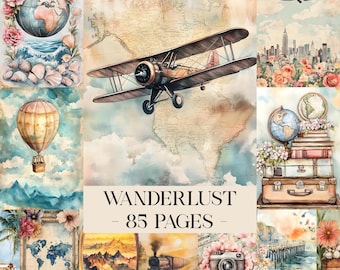 Travel Junk Journal Printable Pages Travel Journal Printable Vacation Journal Printable Travel Junk Journal Digital Collage Sheet Scrapbook