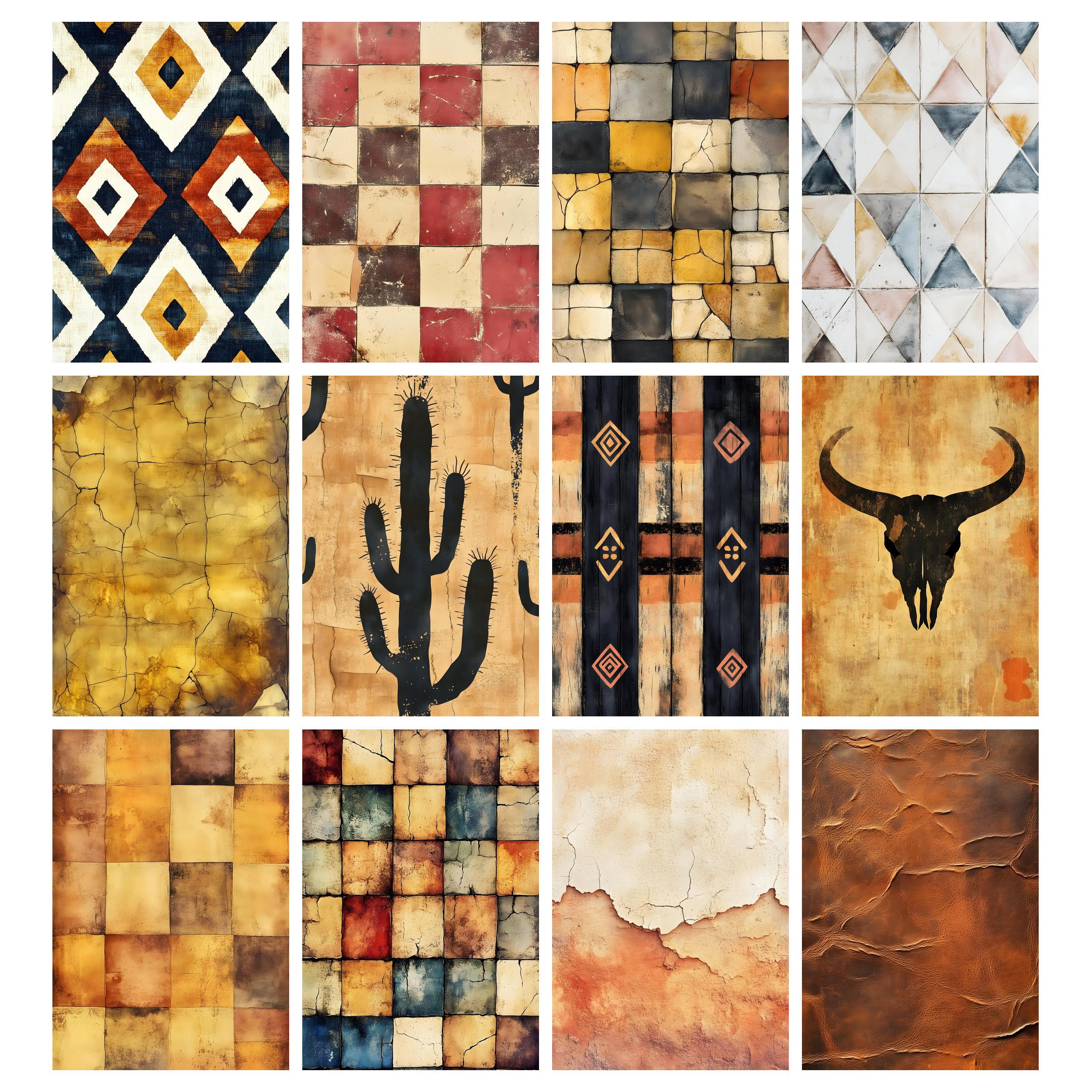 Western Pattern Texture Wild West Textures Digital Papers, Western Printable, Vintage Cowboy ...