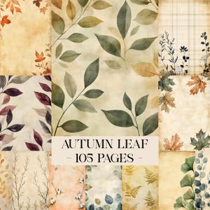 Autumn Leaf Digital Papers, Scattered Leaves, Leaf Backgrounds Leaf Junk Journal Pages Autumn Leaves Fall Digital Paper Autumn Digital Paper