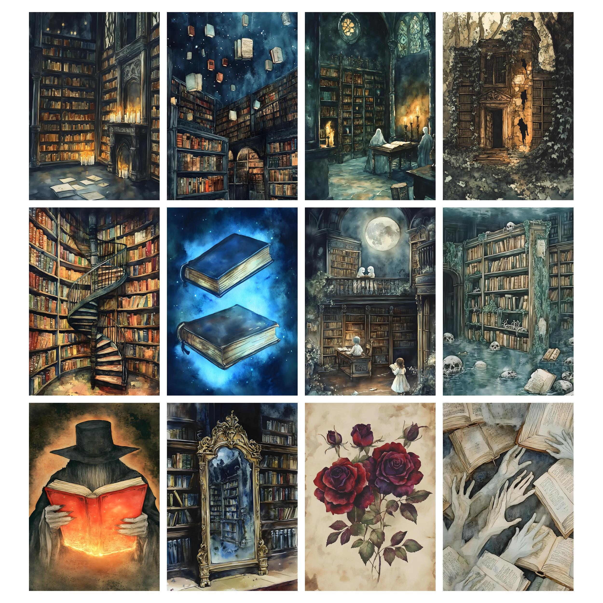 Haunted Library Junk Journal Printable Kit Gothic Victorian Ghosts Dark ...