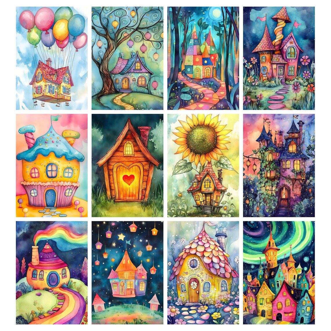 Whimsical Houses Junk Journal Kit, Quirky Pages, House Pages, House ...