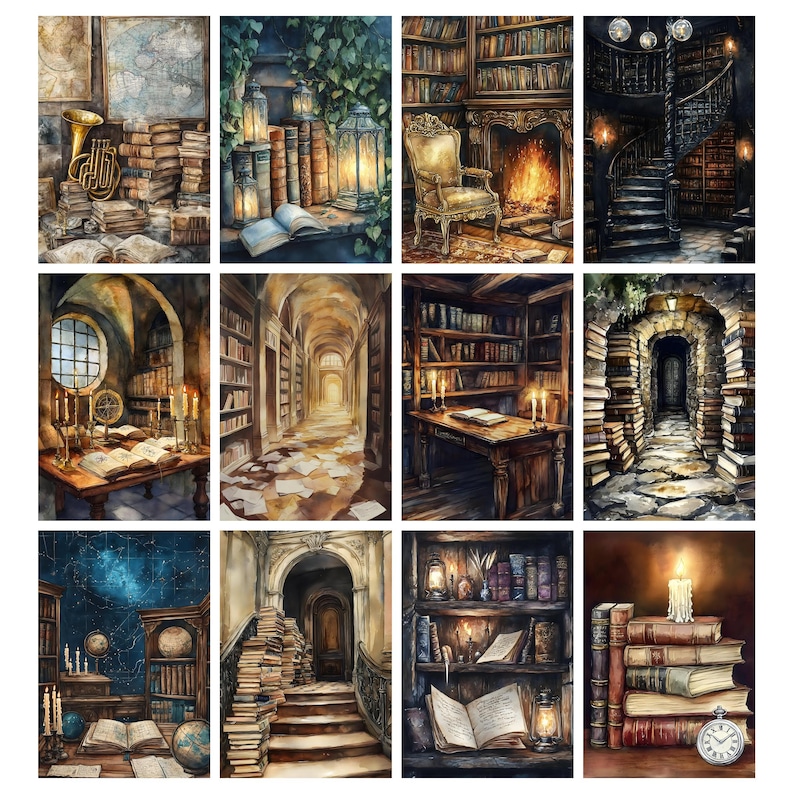 Dark Academia Junk Journal Pages, Gothic Library Junk Journal Kit ...