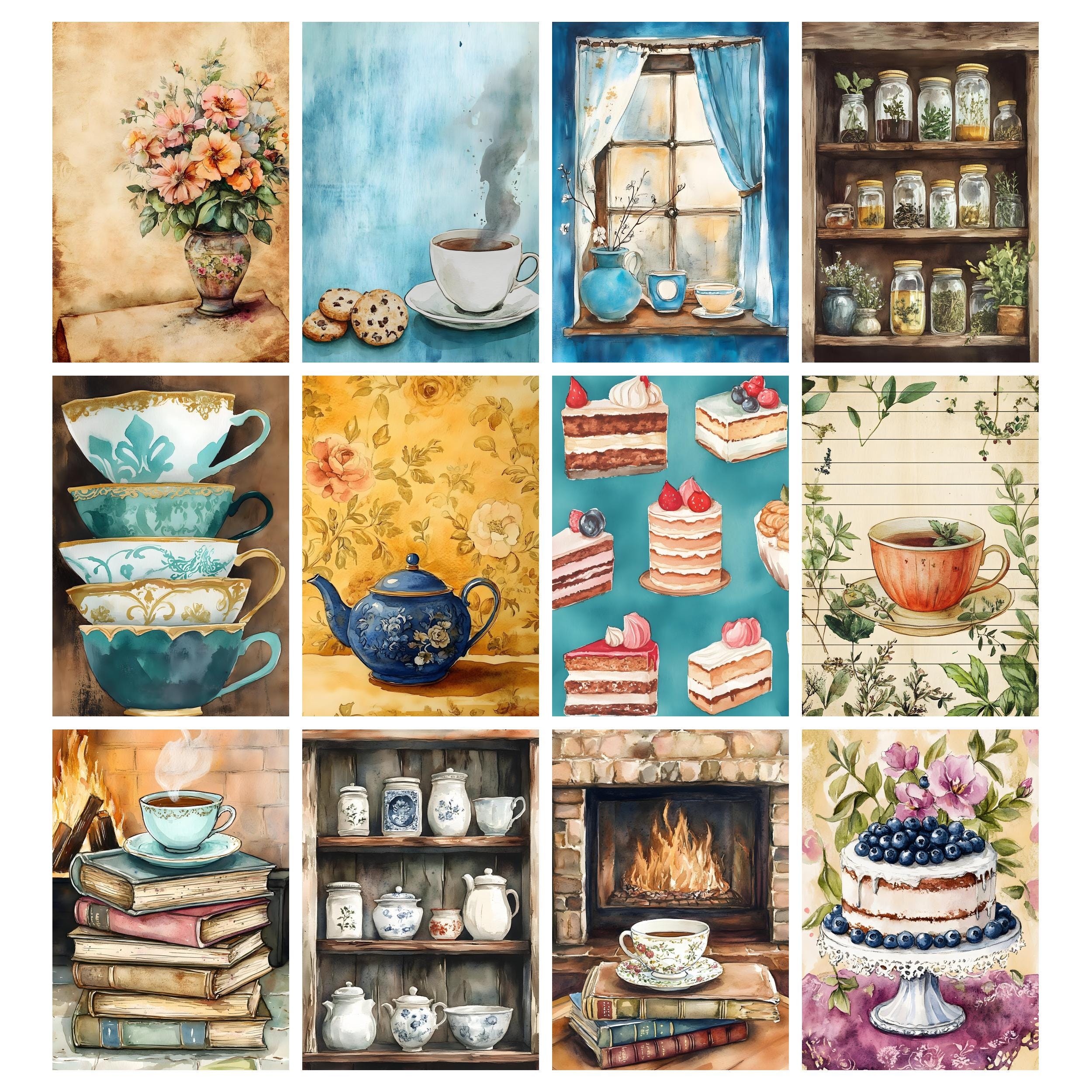 Tea Time Junk Journal Printable Kit Tea Party Digital Download Vintage ...