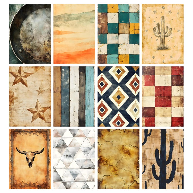 Western Pattern Texture Wild West Textures Digital Papers, Western Printable, Vintage Cowboy ...