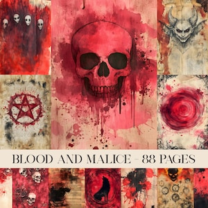 Junk Journal Spooky Halloween Backgrounds Horror Junk Journal Dark Ephemera Paper Creepy Bloody Textures Gothic Scrapbook Printable Ephemera