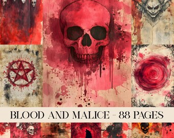 Junk Journal Spooky Halloween Backgrounds Horror Junk Journal Dark Ephemera Paper Creepy Bloody Textures Gothic Scrapbook Printable Ephemera