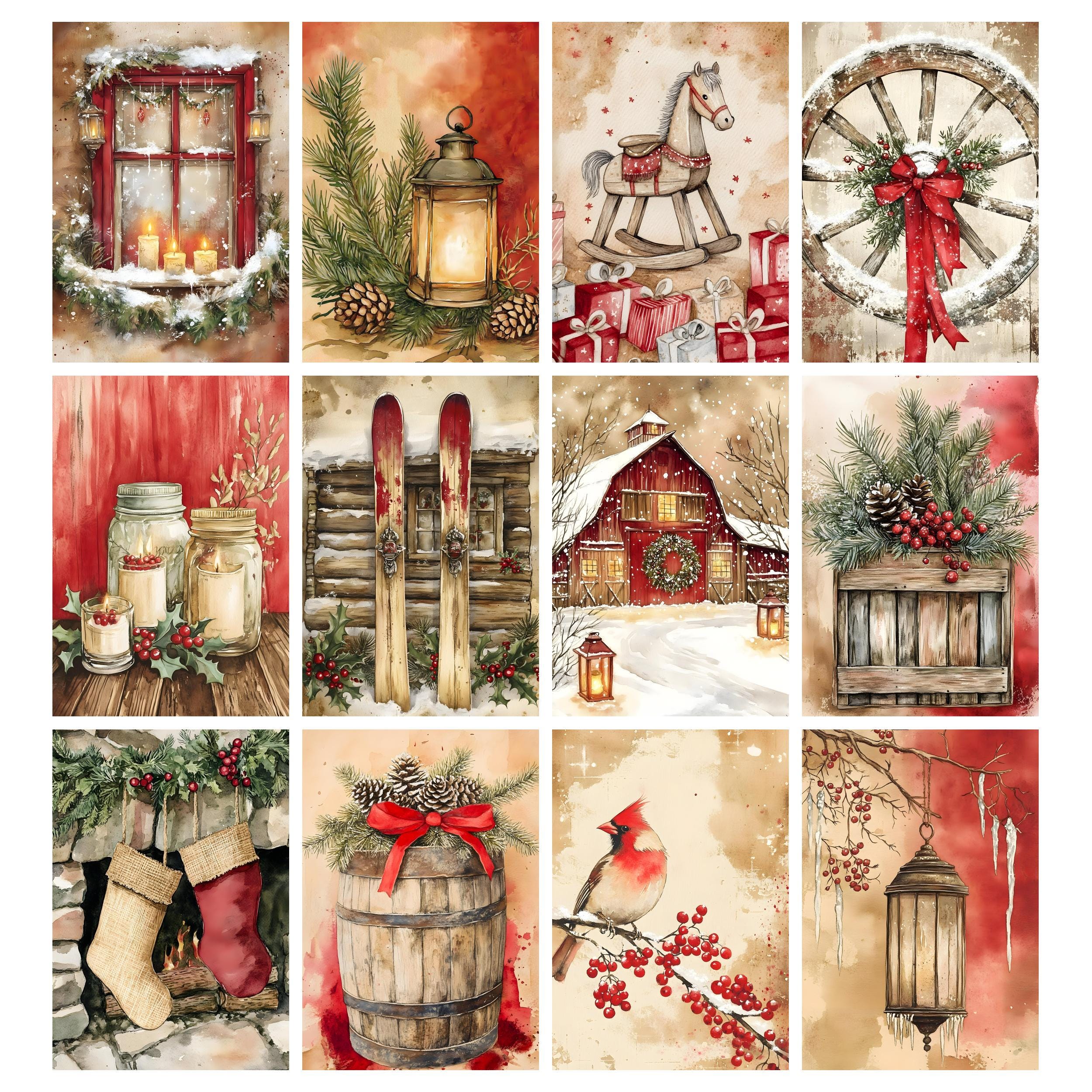 Rustic Christmas Junk Journal Kit, Cozy Winter Printable Pages, Merry ...