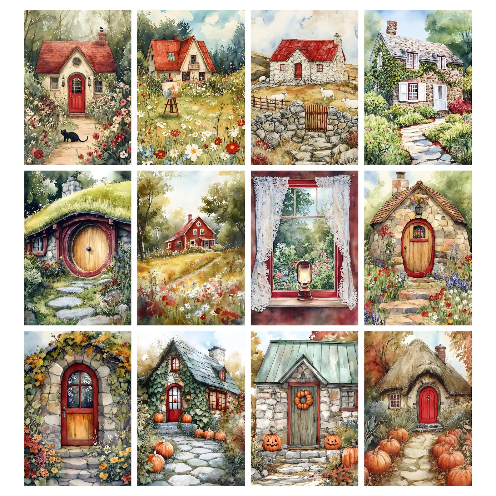 Quaint Cottage Junk Journal Pages, Cozy Cottagecore Aesthetic, Vintage ...
