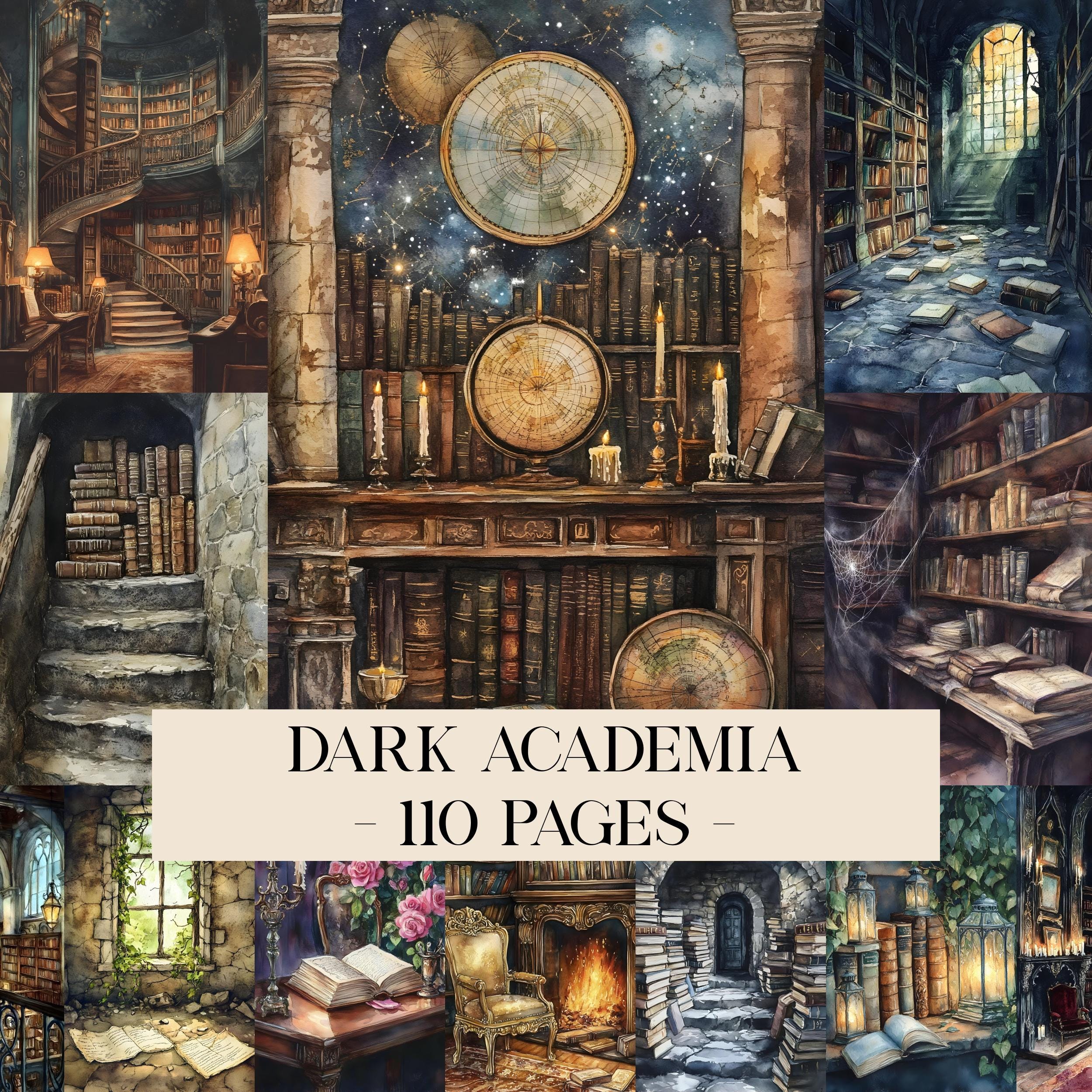 Dark Academia Junk Journal Pages, Gothic Library Junk Journal Kit ...
