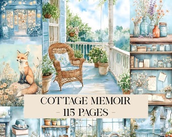 Vintage Cottage Farm Life Junk Journal Shabby French Countryside Memory Scrapbook Digital Paper Memoir Cottagecore Nature Floral Printable