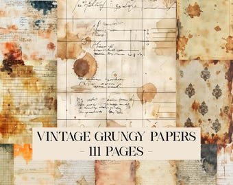 Digital Rusty Vintage Junk Journal Pages Essential Journaling Papers Vintage Grungy Papers Printable Rustic Scrapbooking Rust Textured Paper