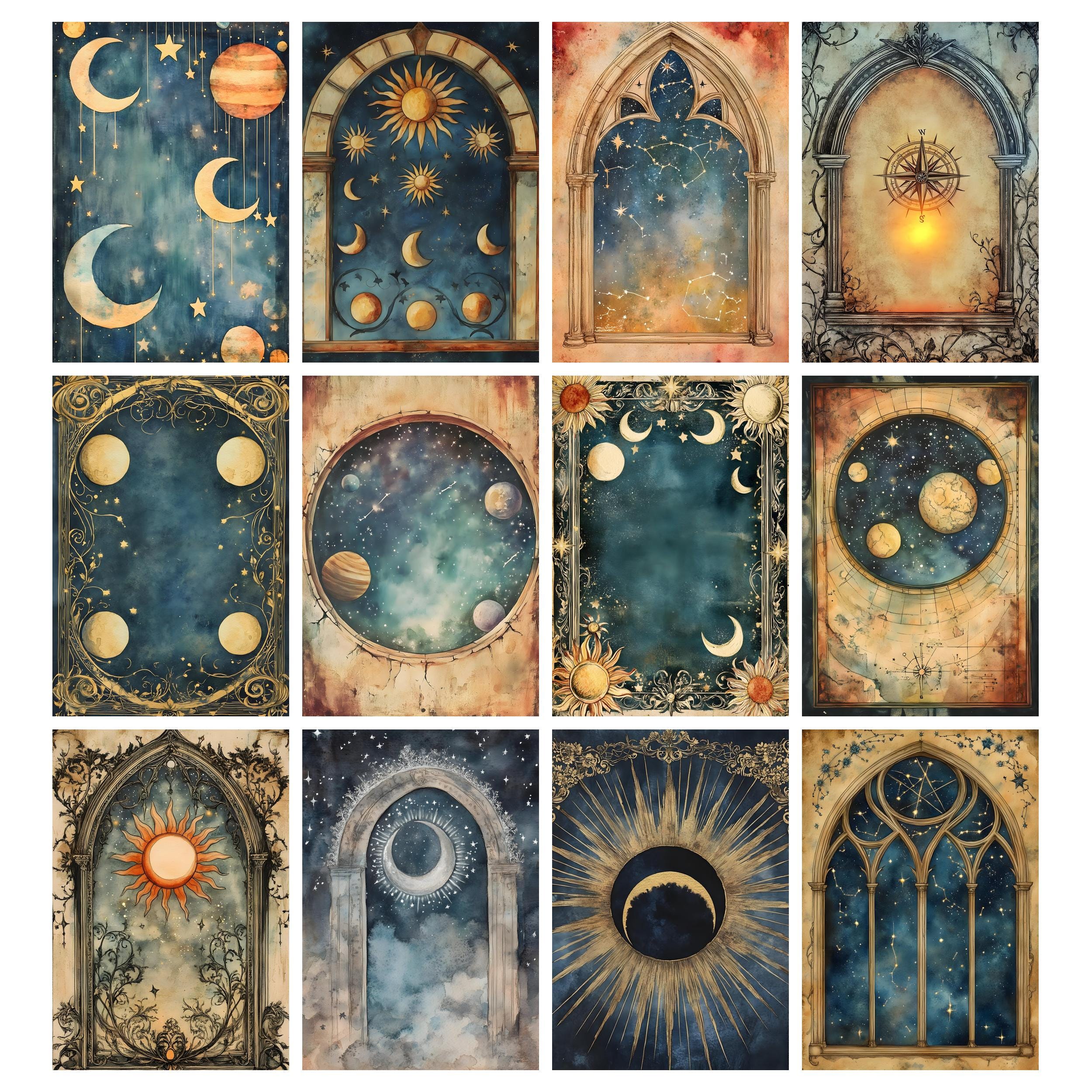 Celestial Writing Pages Junk Journal Kit Vintage Sun Moon Star Journal ...
