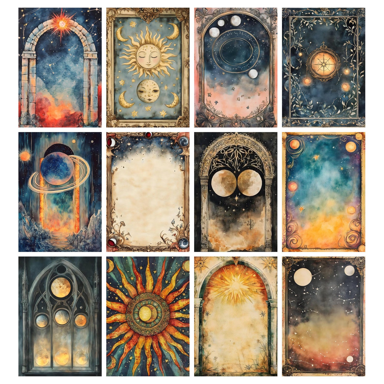 Celestial Writing Pages Junk Journal Kit Vintage Sun Moon Star Journal ...
